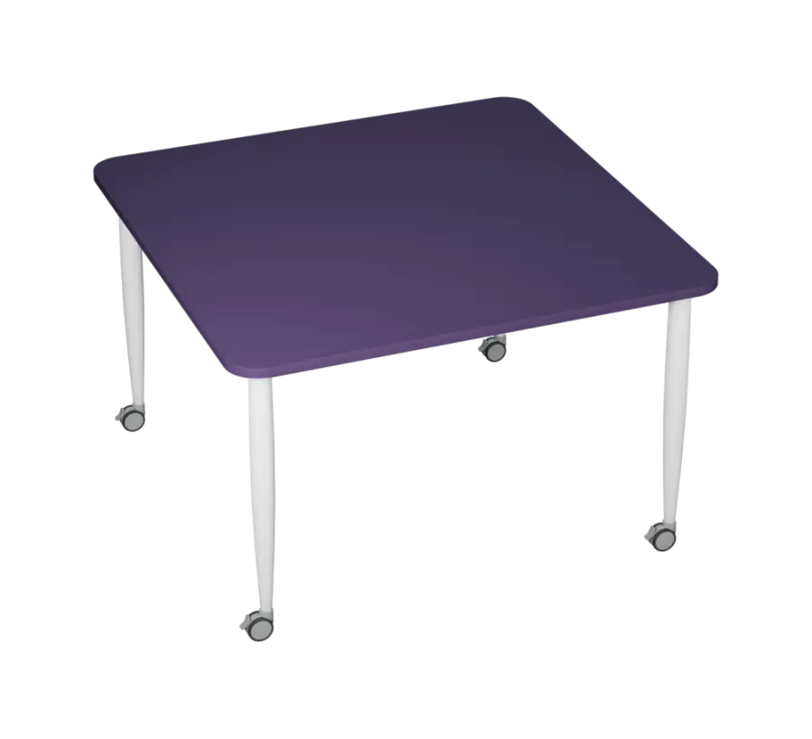PLAYFORM 226 K modulární hravé stoly, mobilní, výška 750 mm, kovová podnož bílá, deska 25 mm, fialko